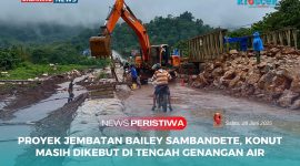 Pekerjaan pembangunan jembatan Bailey di poros jalan Nasional Trans Sulawesi yang menghubungkan Kendari, Sulawesi Tenggara, dan Morowali, Sulawesi masih berlangsung, Minggu (29/06/2025).