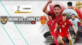 Timnas Indonesia dan China dalam lanjutan Kualifikasi Piala Dunia 2026 zona Asia dijadwalkan digelar pada Kamis, 5 Juni 2025. 