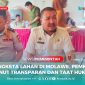 Sekda Konut, Dr. Safruddin, S.Pd., M.Pd., dalam konferensi pers usai melakukan peninjauan lokasi sengketa lahan di Molawe, Kamis (03/07/2025).