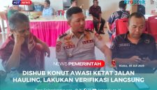 Kepala Bidang Lalu Lintas Dishub Konut, Awan Priadi, S.Si., M.Si, saat konferensi pers di salah satu rumah makan di Wanggudu, Kamis (03/07/2025).