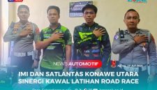 IMI Konawe Utara bersama Kasat Satlantas Polres Konawe Utara, IPTU Aldiansyah As'ad, S.H., M.H., sinergi kawal latihan Road Race persiapan Open Turnamen Road Race tahun 2025 mendatang, Kamis (10/07/2025).