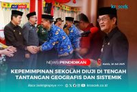 Wakil Bupati Konawe Utara, H. Abuhaera, S.Sos., M.Si., memberikan sambutannya saat melantik 19 pejabat fungsional guru yang mendapatkan tugas tambahan sebagai Kepala Sekolah di Aula Anawai Ngguluri lantai I, Wanggudu, Kamis (10/07/2025).
