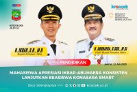 Bupati Konawe Utara, H. Ikbar, S.H., M.H., dan Wakil Bupati Konawe Utara, H. Abuhaera, S.Sos., M.Si, konsisten Lanjutkan Program Konasara Smart.