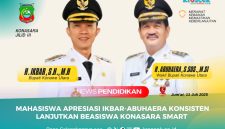 Bupati Konawe Utara, H. Ikbar, S.H., M.H., dan Wakil Bupati Konawe Utara, H. Abuhaera, S.Sos., M.Si, konsisten Lanjutkan Program Konasara Smart.