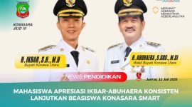 Bupati Konawe Utara, H. Ikbar, S.H., M.H., dan Wakil Bupati Konawe Utara, H. Abuhaera, S.Sos., M.Si, konsisten Lanjutkan Program Konasara Smart.