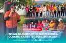 Kepala Desa Mowundo, Naniyatin, S.Pd., memberikan sambutannya, pada pembukaan Futsal Bahari Cup VI, Sabtu (12/07/2025).