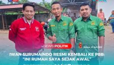 (Dari kiri ke kanan) - Hendriawan (PKB ke PBB), Iwan Surumaindo (PDIP Perjuangan ke PBB), dan Taslim (Golkar ke PBB). Foto : Istimewa.