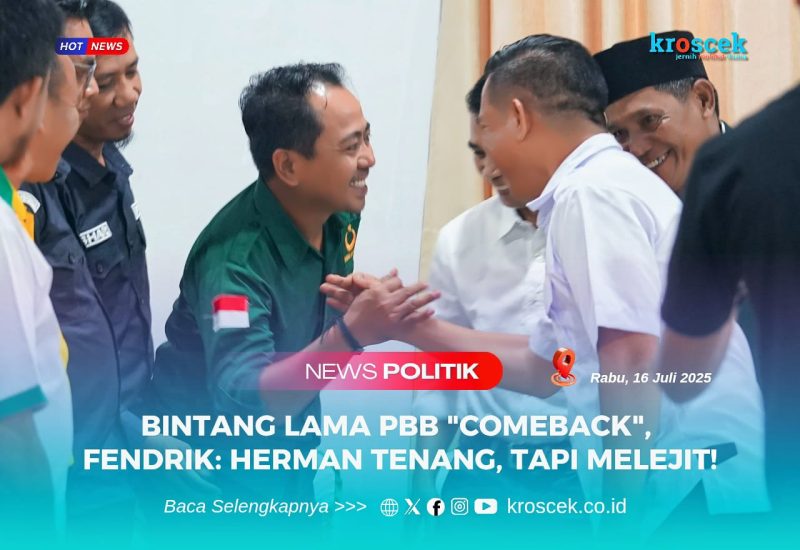 Fendrik bersalaman Bravo kepada Herman Sewani (kemeja putih) resmi naik pentas lagi dalam Musyawarah Cabang (Muscab) VI Partai Bulan Bintang (PBB), Herman Sewani kembali terpilih sebagai Ketua DPC PBB Konut. 