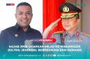Anggota Komisi III Dewan Perwakilan Rakyat Daerah (DPRD) Kota Kendari, LM Rajab Jinik D., (kiri), mengucapkan salam hangat bertambah usia ke Wakapolda Sulawesi Tenggara, Brigjen Pol. Amur Chandra Juli Buana, S.H., M.H.