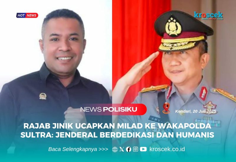 Anggota Komisi III Dewan Perwakilan Rakyat Daerah (DPRD) Kota Kendari, LM Rajab Jinik D., (kiri), mengucapkan salam hangat bertambah usia ke Wakapolda Sulawesi Tenggara, Brigjen Pol. Amur Chandra Juli Buana, S.H., M.H.