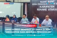 Ketua Komisi III DPRD Konut, Samir, S.IP, M.Si, Semprot PT Daka di Rapat Dengar Pendapat (RDP) di Ruang Rapat DPRD Konut, Senin (21/07/2025). 