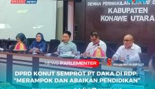 Ketua Komisi III DPRD Konut, Samir, S.IP, M.Si, Semprot PT Daka di Rapat Dengar Pendapat (RDP) di Ruang Rapat DPRD Konut, Senin (21/07/2025). 