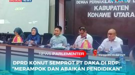 Ketua Komisi III DPRD Konut, Samir, S.IP, M.Si, Semprot PT Daka di Rapat Dengar Pendapat (RDP) di Ruang Rapat DPRD Konut, Senin (21/07/2025). 