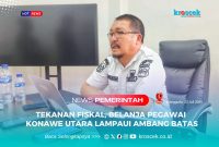 Sekretaris Daerah (Sekda) Kabupaten Konawe Utara, Dr. Safruddin, S.Pd., M.Pd, saat memberikan keterangan Pers-nya soal PPPK Konawe Utara, Rabu (23/07/2025).