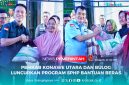 Bupati dan Wakil Bupati Konawe Utara, H. Ikbar dan H. Abuhaera menyerahkan Program SPHP dan Bantuan Beras Periode Juli-Desember 2025, bekerja sama dengan Perum Bulog Kantor Wilayah Sulawesi Tenggara (Sultra), di Desa Larobende, Kecamatan Andowia, Kamis (24/07/2025).