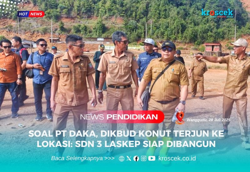 Tim Dikbud dan gabungan OPD terkait tinjau lokasi pembangunan SDN 3 Laskep di lokasi IUP PT Paramita, Senin (28/07/2025).