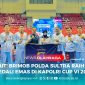 Kepolisian Daerah Sulawesi Tenggara (Polda Sultra) berpose bersama atlet terbaiknya raih medali dalam ajang Pekan Olahraga Nasional Polri Kapolri Cup VI Tahun 2025, Senin (28/07/2025).