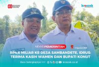 Kepala Desa Sambandete, Idrus bersama Wakil Menteri Transmigrasi Republik Indonesia, Viva Yoga Mauladi.