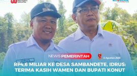 Kepala Desa Sambandete, Idrus bersama Wakil Menteri Transmigrasi Republik Indonesia, Viva Yoga Mauladi.