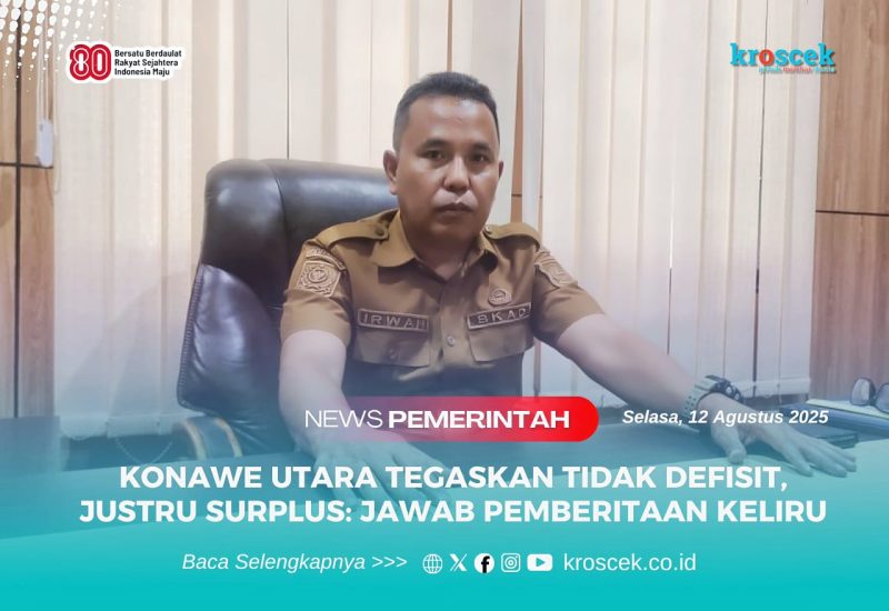 Kepala Badan Keuangan dan Aset Daerah (BKAD) Konawe Utara (Konut), Drs. Irwan, usai ditemui Kroscek.co.id diruang kerjanya, Selasa (12/08/2025).