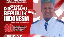 Kepala Desa Sambandete, Idrus, S.Ip., memperingati Dirgahayu ke-80 Republik Indonesia.