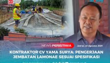 Direktur Utama CV Yama Surya, Yacobus Massang, akhirnya angkat bicara, usai disebut pengerjaan jembatan Lamonae dilakukan asal-asalan dengan ditambal-tambal, Jum'at (22/8/2025).
