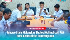 Suasana rapat pemantapan strategi optimalisasi Pendapatan Asli Daerah (PAD) di Kantor Bupati Konawe Utara, Rabu (24/9/2025).