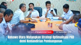 Suasana rapat pemantapan strategi optimalisasi Pendapatan Asli Daerah (PAD) di Kantor Bupati Konawe Utara, Rabu (24/9/2025).