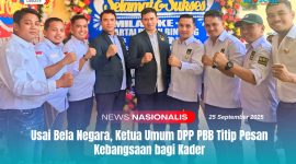 Ketua Umum DPP PBB, Gugum Ridho Putra bersama jajaran pengurus dan kader berfoto pada acara Milad PBB.