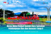 Alun-alun Konasara - Ikon kebanggaan masyarakat Konawe Utara (Konut). Ruang terbuka publik yang terletak di jantung kota Wanggudu sebagai pusat rekreasi dan olahraga, tetapi juga sebagai ruang ekspresi budaya, Jum'at (26/9/2025). (Foto: Muh. Sahrul).