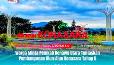 Alun-alun Konasara - Ikon kebanggaan masyarakat Konawe Utara (Konut). Ruang terbuka publik yang terletak di jantung kota Wanggudu sebagai pusat rekreasi dan olahraga, tetapi juga sebagai ruang ekspresi budaya, Jum'at (26/9/2025). (Foto: Muh. Sahrul).