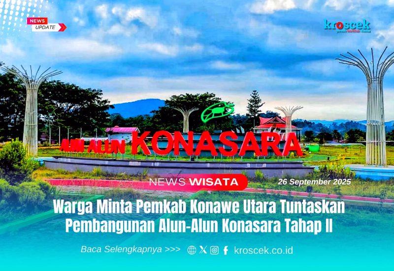 Alun-alun Konasara - Ikon kebanggaan masyarakat Konawe Utara (Konut). Ruang terbuka publik yang terletak di jantung kota Wanggudu sebagai pusat rekreasi dan olahraga, tetapi juga sebagai ruang ekspresi budaya, Jum'at (26/9/2025). (Foto: Muh. Sahrul).