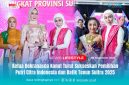 Momen Ketua Dekranasda Konawe Utara, Hj. Wisra Wastawati Ikbar, S.Tr.Keb, turut menyerahkan penghargaan pada pemenang ajang Putri Citra Indonesia dan Batik Tenun Sultra 2025, Minggu (28/9/2025).