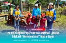 Perwakilan Management PT KES bersama guru dan siswa SDN 06 Landawa berpose di lokasi pembangunan pagar sekolah sebagai dukungan peningkatan fasilitas pendidikan, Jum'at (26/9/2025).