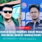 Ketua Koalisi Rakyat Konawe Utara untuk Keadilan Tambang, Hendrik (Kacamata), dan Koordinator Forum Komunikasi Wartawan (Forkawa) Konawe Utara, Syaifuddin.