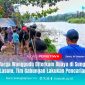 Warga bersama tim gabungan dari BPBD, Basarnas, dan aparat kepolisian melakukan pencarian korban yang diterkam buaya di Sungai Lasolo, Senin (6/10/2025).
