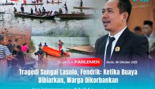 Anggota DPRD Konawe Utara, Fendrik, S.Kom, menyoroti tragedi diterkamnya warga di Sungai Lasolo. Ia meminta BKSDA Sultra, segera bertindak agar peristiwa serupa tidak terulang. Tim gabungan BPBD Konut, Damkar Konut, Basarnas, dan warga tampak melakukan pencarian korban di lokasi kejadian, Senin (6/10/2025).