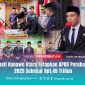 Bupati Konawe Utara, H. Ikbar, S.H., M.H., memberikan arahan dan sambutannya serta penandatanganan dokumen penetapan Ranperda Perubahan APBD Tahun Anggaran 2025 menjadi Perda, disaksikan unsur Forkopimda di Aula Kantor Bupati Konut, Kamis (9/10/2025).