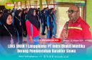 Perwakilan manajemen PT Indra Bhakti Mustika saat menyampaikan motivasi kepada peserta LDKS agar menjadi generasi muda yang disiplin dan berintegritas. 