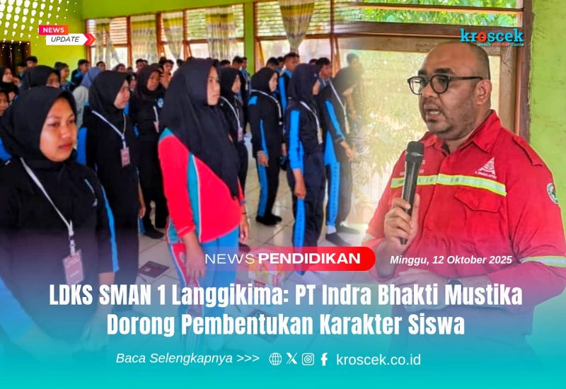 Perwakilan manajemen PT Indra Bhakti Mustika saat menyampaikan motivasi kepada peserta LDKS agar menjadi generasi muda yang disiplin dan berintegritas. 