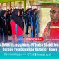 Perwakilan manajemen PT Indra Bhakti Mustika saat menyampaikan motivasi kepada peserta LDKS agar menjadi generasi muda yang disiplin dan berintegritas. 