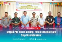 Bupati Konawe Utara, H. Ikbar, S.H., M.H., bersama unsur Forkopimda dan Satgas Kamtib Kabupaten Konawe Utara dalam kegiatan Sosialisasi dan Edukasi Satgas PKH, Kamis (16/10/2025). Kegiatan ini menegaskan sinergi lintas sektor dalam menjaga keamanan, ketertiban, dan keberlanjutan lingkungan daerah.