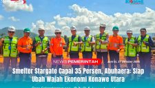Wakil Bupati Konawe Utara, H. Abuhaera, S.Sos., M.Si., bersama jajaran manajemen PT Stargate Pasific Resources (SPR) saat meninjau progres pembangunan smelter di Desa Molore, Kecamatan Langgikima, Kamis (16/10/2025). Proyek yang telah mencapai 35 persen ini diharapkan menjadi motor penggerak transformasi ekonomi daerah melalui hilirisasi industri nikel.
