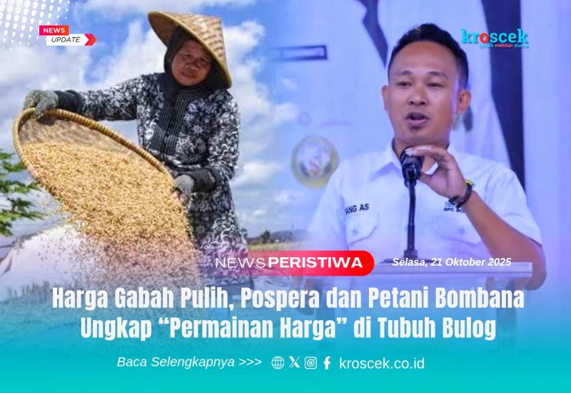 Ketua Pospera Bombana, Asri Grandong (Kanan), saat memberikan keterangan pers terkait dugaan “permainan harga” gabah oleh oknum di tubuh Bulog, yang berdampak pada anjloknya harga di tingkat petani. Kini harga gabah dilaporkan kembali normal setelah adanya audiensi antara Pospera, Forum Petani Bersatu Bombana (FPBB), dan pihak Pemerintah Kabupaten Bombana, Selasa (21/10/2025).  