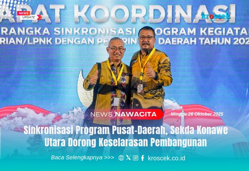 SINKRONISASI PROGRAM - Sekda Konawe Utara, Dr. Safruddin, S.Pd., M.Pd., (kanan) menghadiri rapat koordinasi sinkronisasi program pusat dan daerah tahun 2025, mendorong keselarasan pembangunan daerah dengan kebijakan Nasional.