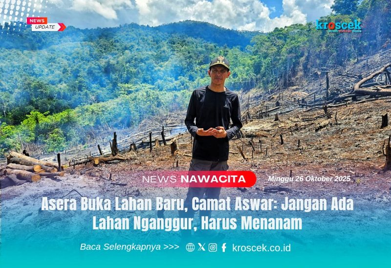 Camat Asera, Aswar Amiruddin, SH., M.M. turun langsung ke lapangan, bukan sekadar meninjau, tapi benar-benar memegang cangkul, memastikan tanah Desa Walasolo siap diolah jadi sumber harapan baru yang berdaulat pangan.