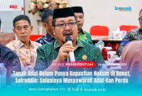 Sekretaris Daerah (Sekda) Konawe Utara (Konut), Dr. Safruddin, S.Pd., M.Pd., saat memberikan sambutan disalah satu acara.