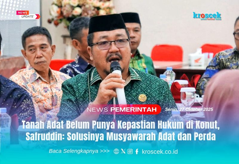 Sekretaris Daerah (Sekda) Konawe Utara (Konut), Dr. Safruddin, S.Pd., M.Pd., saat memberikan sambutan disalah satu acara.