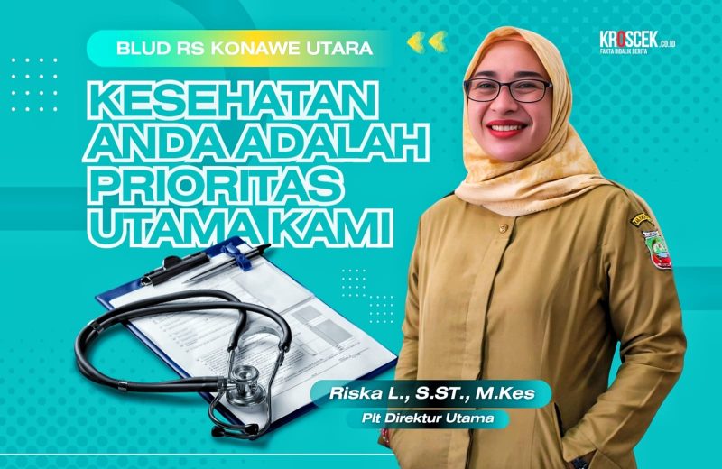 Plt Direktur BLUD RS Konawe Utara Riska L., S.ST., M.Kes. menegaskan komitmen pelayanan dengan moto “Kesehatan Anda Adalah Prioritas Utama Kami.”