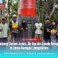 Warga bersama perangkat desa berfoto di depan fasilitas penampungan air bersih yang telah berfungsi di Desa Alenggo, Kecamatan Langgikima, meski aktivitas pertambangan di wilayah tersebut belum beroperasi.